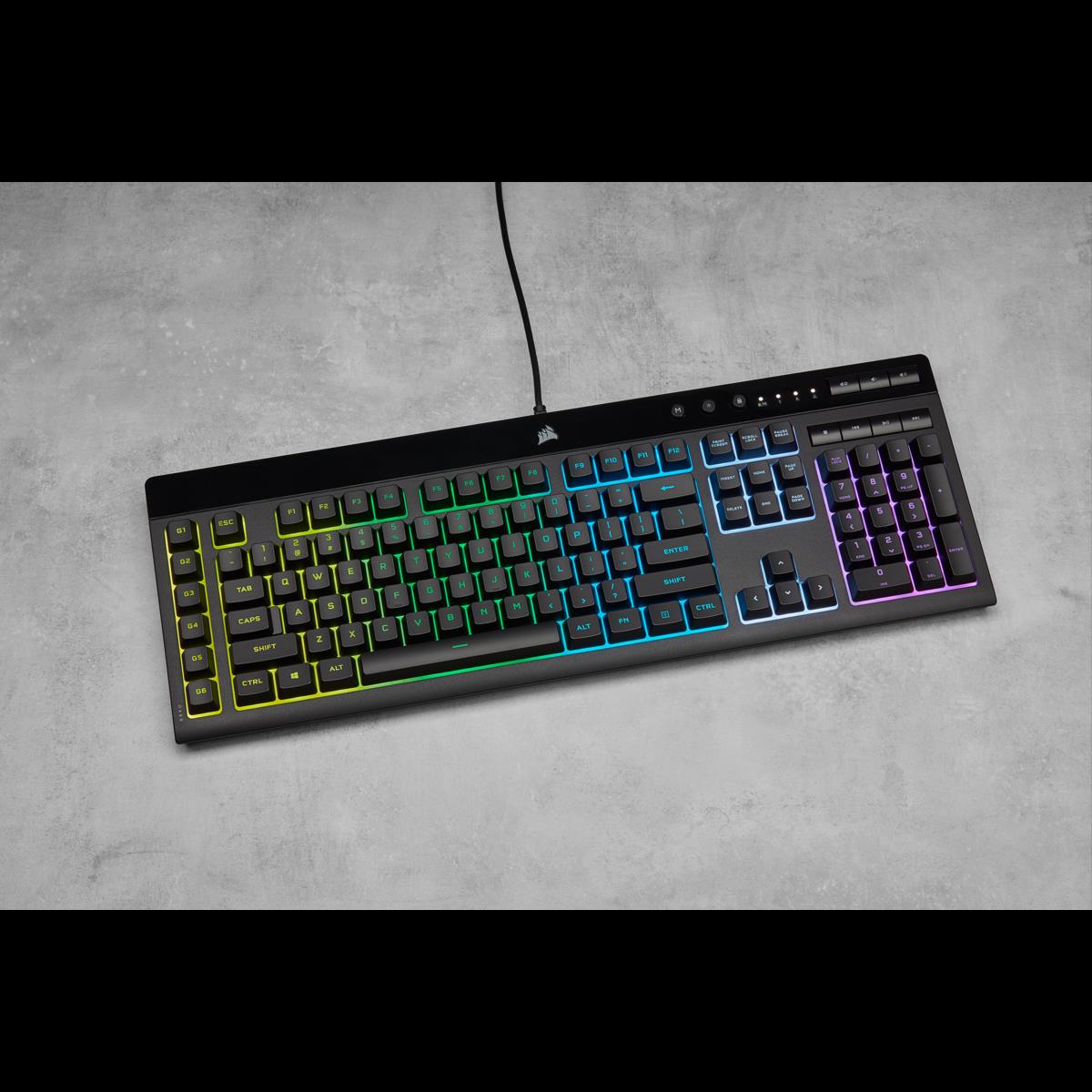 Купить CORSAIR Gaming K55 RGB PRO - Tastatur - Hintergrundbeleuchtung - USB - Deutsch - Schwarz (CH-9226765-DE) в магазине wardena.ru