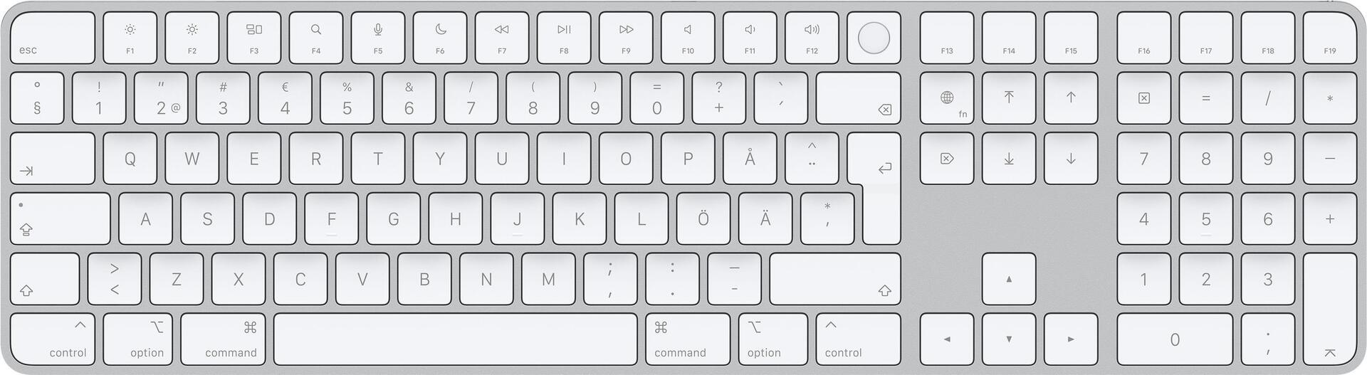 Купить Apple Magic Keyboard with Touch ID and Numeric Keypad - Tastatur - Bluetooth, USB-C - Schwedisch - für iMac (Anfang 2021), Mac mini (Ende 2020), MacBook Air (Ende 2020), MacBook Pro (MK2C3S/A) в магазине wardena.ru
