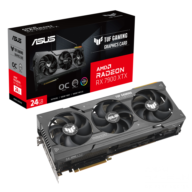 Купить ASUS TUF Gaming Radeon RX 7900 XTX - OC Edition - Grafikkarten - Radeon RX 7900 XTX - 24 GB GDDR6 - PCIe 4.0 - HDMI, 3 x DisplayPort - Grau (90YV0IG0-M0NA00) в магазине wardena.ru