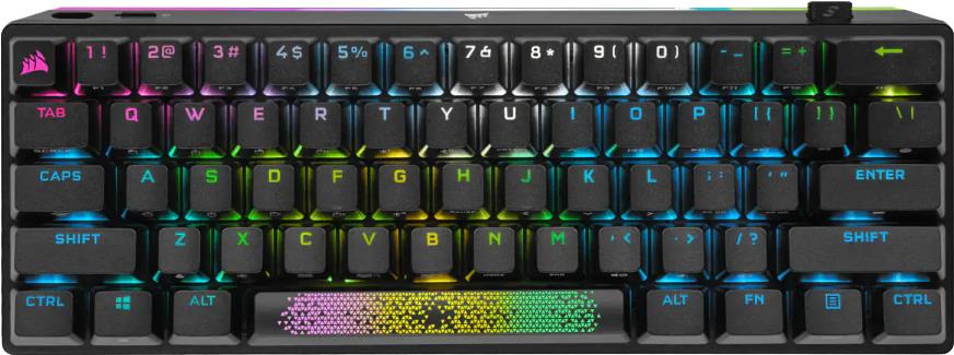 Купить Corsair K70 PRO MINI WIRELESS RGB 60% Tastatur RF Wireless + Bluetooth QWERTY Englisch Schwarz (9189010) в магазине wardena.ru