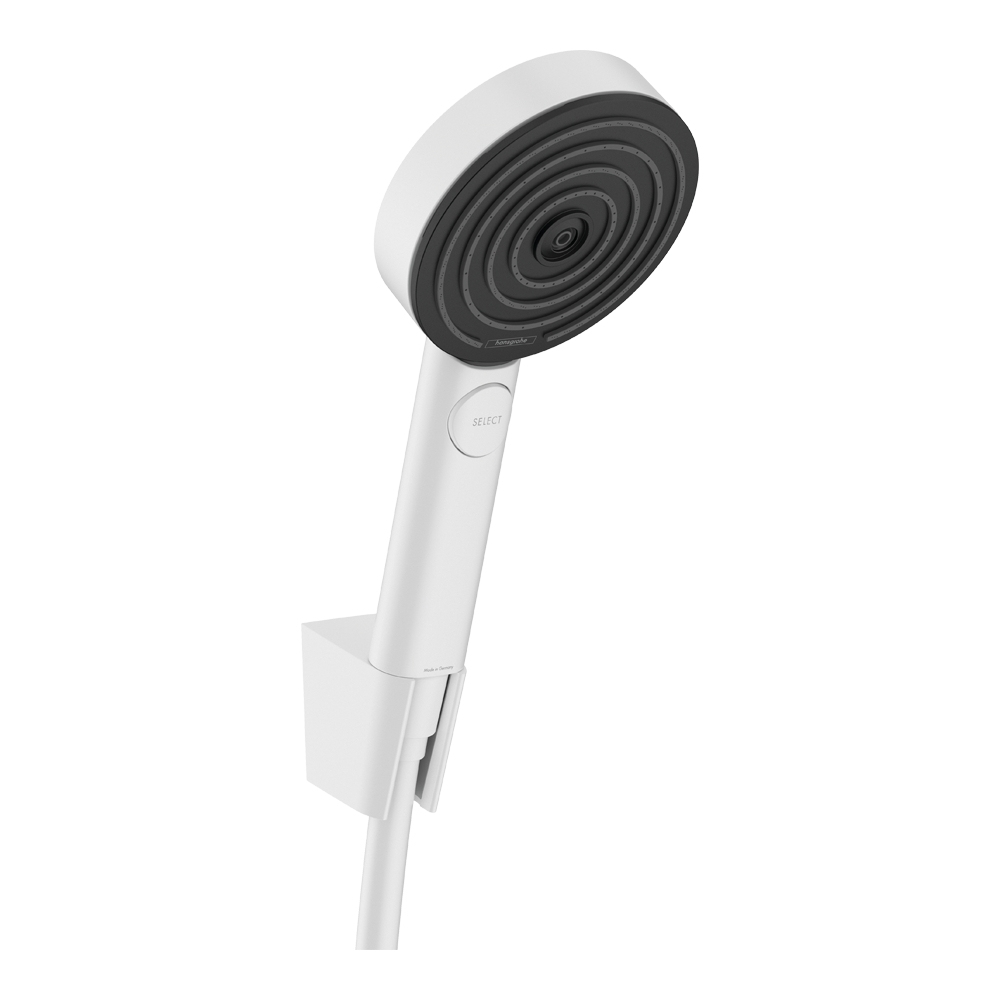 Купить Hansgrohe Pulsify Select S Душевой набор с держателем 105 3jet Relaxation, шланг 160 см белый матовый 24303700 в магазине wardena.ru