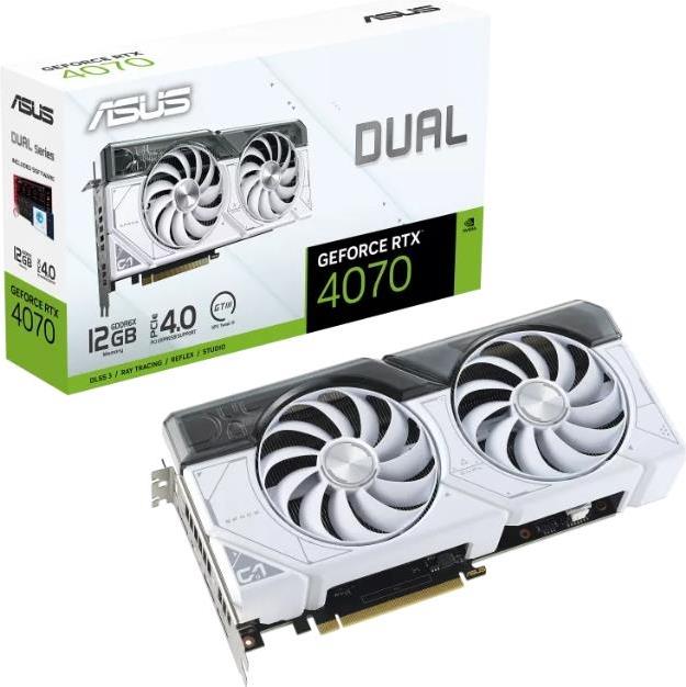 Купить ASUS Dual GeForce RTX 4070 12GB - White Edition - Grafikkarten - GeForce RTX 4070 - 12 GB GDDR6X - PCIe 4.0 - HDMI, 3 x DisplayPort - weiß (90YV0IZ5-M0NA00) в магазине wardena.ru