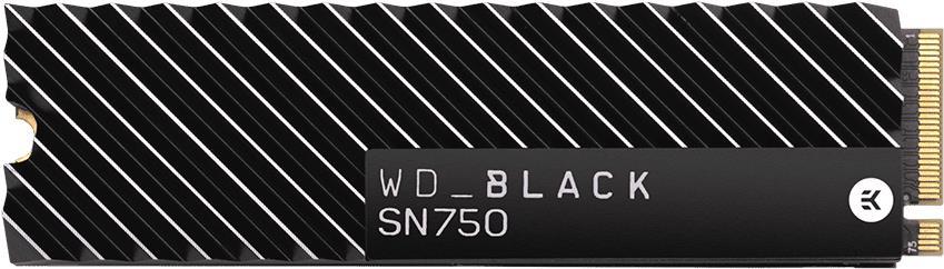 Купить WD Black SN750 NVMe SSD WDBGMP5000ANC - SSD - 500 GB - intern - M.2 2280 - PCI Express 3.0 x4 (NVMe) - integrierter Kühlkörper (WDBGMP5000ANC-WRSN) в магазине wardena.ru