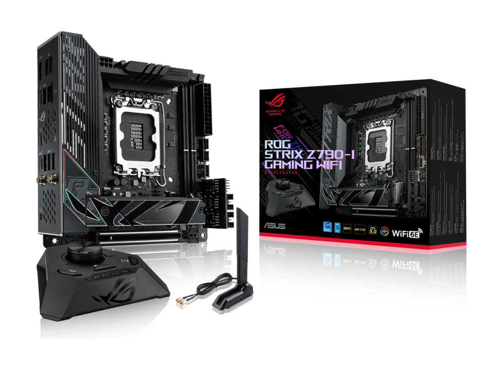 Купить ASUS ROG STRIX Z790-I GAMING WIFI - Motherboard - Mini-ITX - LGA1700-Sockel - Z790 Chipsatz - USB 3,2 Gen 1, USB 3,2 Gen 2, USB4, USB-C 3,2 Gen2, USB-C 3,2 Gen 2x2 - 2,5 Gigabit LAN, Wi-Fi, Bluetooth - Onboard-Grafik (CP (90MB1CM0-M0EAY0) в магазине wardena.ru