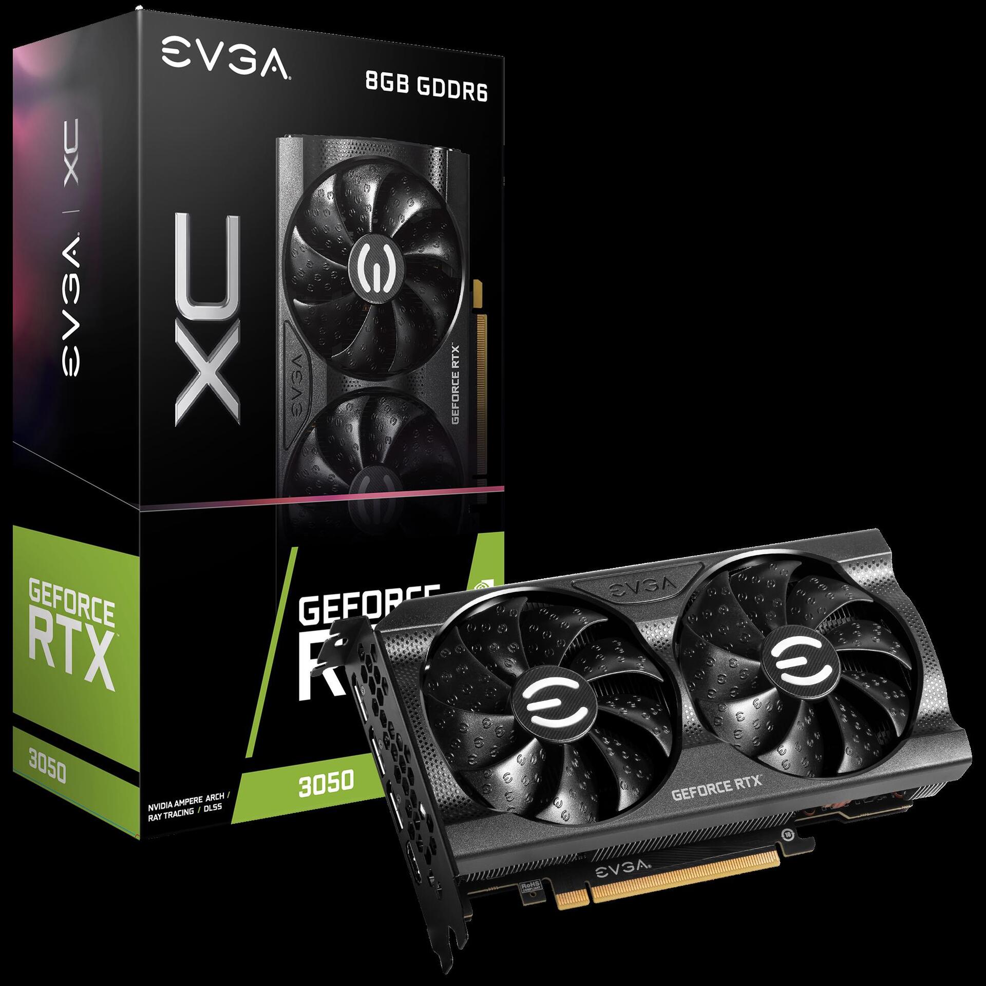 Купить EVGA GeForce RTX 3050 XC GAMING - Grafikkarten - GF RTX 3050 - 8 GB GDDR6 - PCIe 4.0 - HDMI, 3 x DisplayPort (08G-P5-3553-KR) в магазине wardena.ru