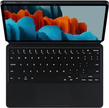 Купить Samsung Book Cover Keyboard EF-DT870 - Tastatur und Foliohülle - mit Touchpad - POGO pin - Schwarz - für Galaxy Tab S7 (EF-DT870UBEGEU) в магазине wardena.ru