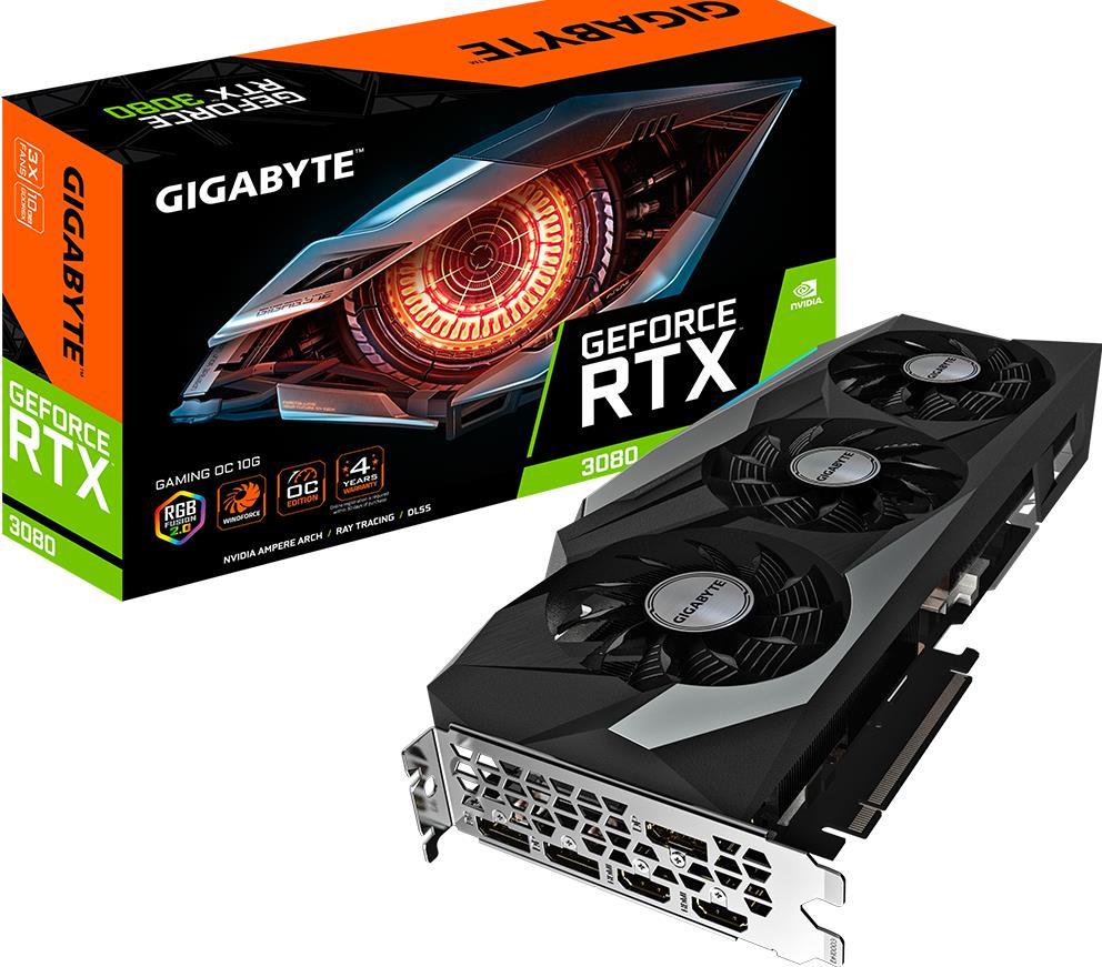 Купить Gigabyte GeForce RTX 3080 GAMING OC 10G (rev. 2.0) - Grafikkarten - GF RTX 3080 - 10GB GDDR6X - PCIe 4,0 x16 - 2 x HDMI, 3 x DisplayPort (GV-N3080GAMING OC-10GD 2.0) в магазине wardena.ru