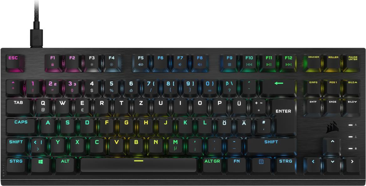 Купить CORSAIR K60 PRO RGB - Tastatur - mechanisch, TKL, Gaming - Hintergrundbeleuchtung - USB - Deutsch - Tastenschalter: CORSAIR OPX RGB (CH-911D01A-DE) в магазине wardena.ru