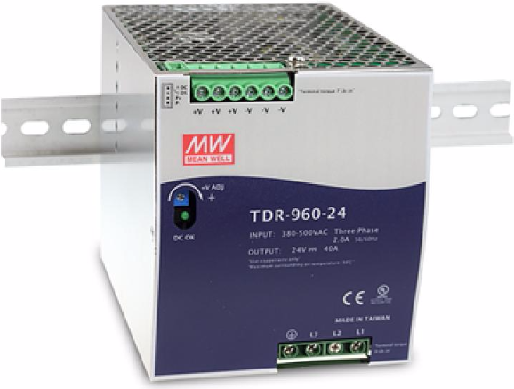 Купить MEAN WELL TDR-960-24 - 340 - 550 V - 47 - 63 Hz - 2A/400VAC - 1.4A/500VAC - Aktiv - Überspannung - Überhitzung - Überladung - Kurzschluss - Passiv (TDR-960-24) в магазине wardena.ru