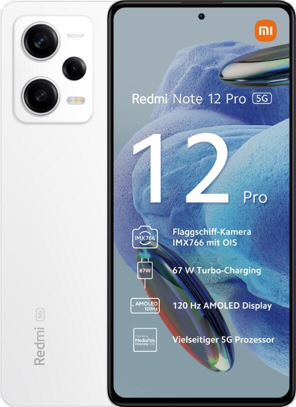 Купить Xiaomi Redmi Note 12 Pro 5G - 5G Smartphone - Dual-SIM - RAM 8 GB / Interner Speicher 128 GB - OLED-Display - 6.67" - 2400 x 1080 Pixel (120 Hz) - Triple-Kamera 50 MP, 8 MP, 2 MP - front camera 16 MP - Polar White (40-55-4899) в магазине wardena.ru
