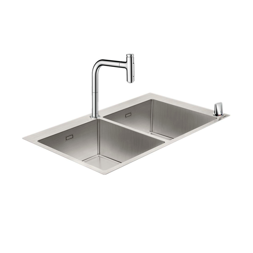 Купить Hansgrohe C71-F765-10 Комбинация для кухни 370/370 сталь 43203800 в магазине wardena.ru