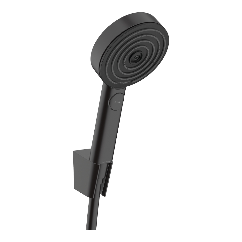 Купить Hansgrohe Pulsify Select S Душевой набор с держателем 105 3jet Relaxation, шланг 160 см черный матовый 24303670 в магазине wardena.ru