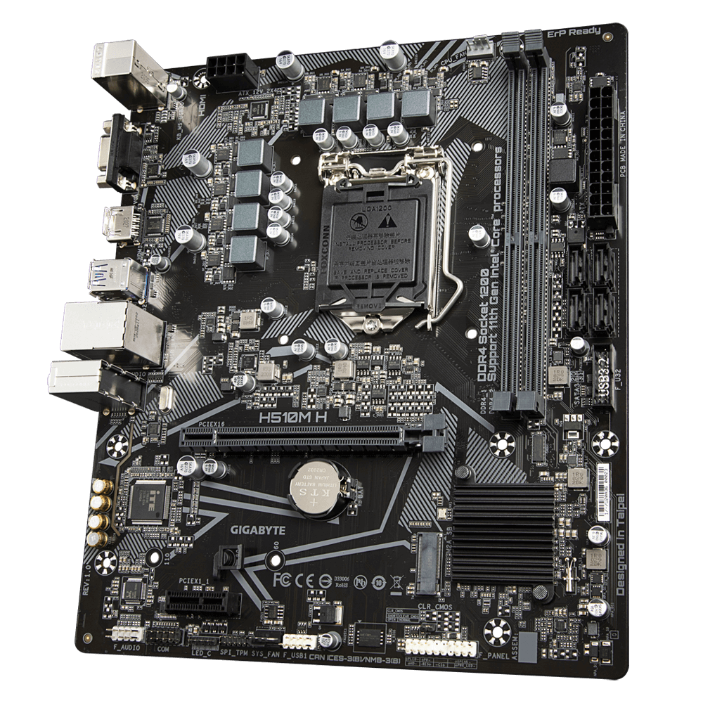 Купить Gigabyte H510M H - Intel - LGA 1200 - Intel® Celeron® - Intel® Core™ i3 - Intel Core i5 - Intel Core i7 - Intel Core i9 - Intel® Pentium® - LGA 1200 (Socket H5) - DDR4-SDRAM - 64 GB (H510M H) в магазине wardena.ru