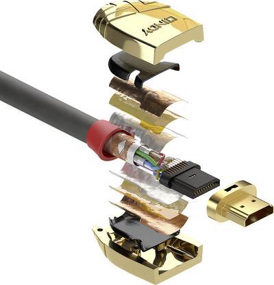 Купить Lindy Gold - HDMI mit Ethernetkabel - HDMI (M) bis HDMI (M) - 7,5m - Dreifachisolierung - Grau - 4K Unterstützung (37865) в магазине wardena.ru