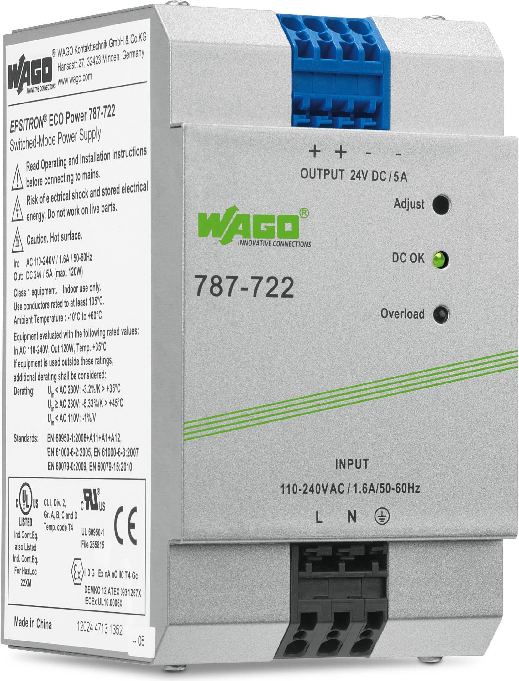Купить Wago 787-722 - 120 W - 85 - 264 V - 47 - 63 Hz - 1 - 2 A - Aktiv - 20 ms (787-722) в магазине wardena.ru