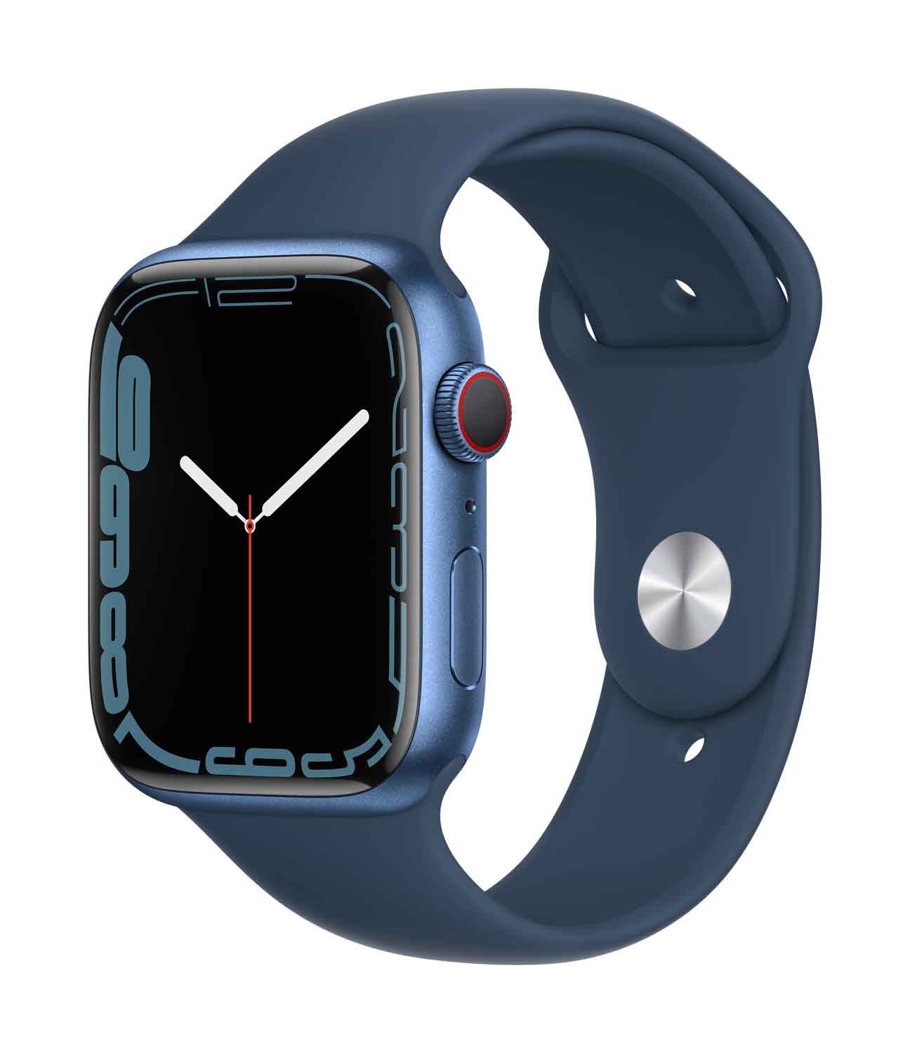 Купить Apple Watch Series 7 (GPS + Cellular) - 45 mm - blaues Aluminium - intelligente Uhr mit Sportband - Flouroelastomer - Abyss Blue - Bandgröße: regelmäßig - 32GB - Wi-Fi, Bluetooth - 4G - 38,8 g (MKJT3FD/A) в магазине wardena.ru