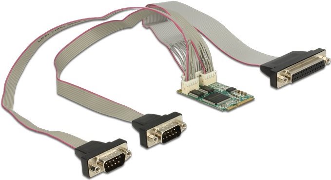 Купить DeLock MiniPCIe I/O PCIe full size 2 x Serial RS-232 + 1 x Parallel - Adapter Parallel/Seriell - PCI Express 2,0 Mini Card - RS-232 x 2 + parallel x 1 (95246) в магазине wardena.ru