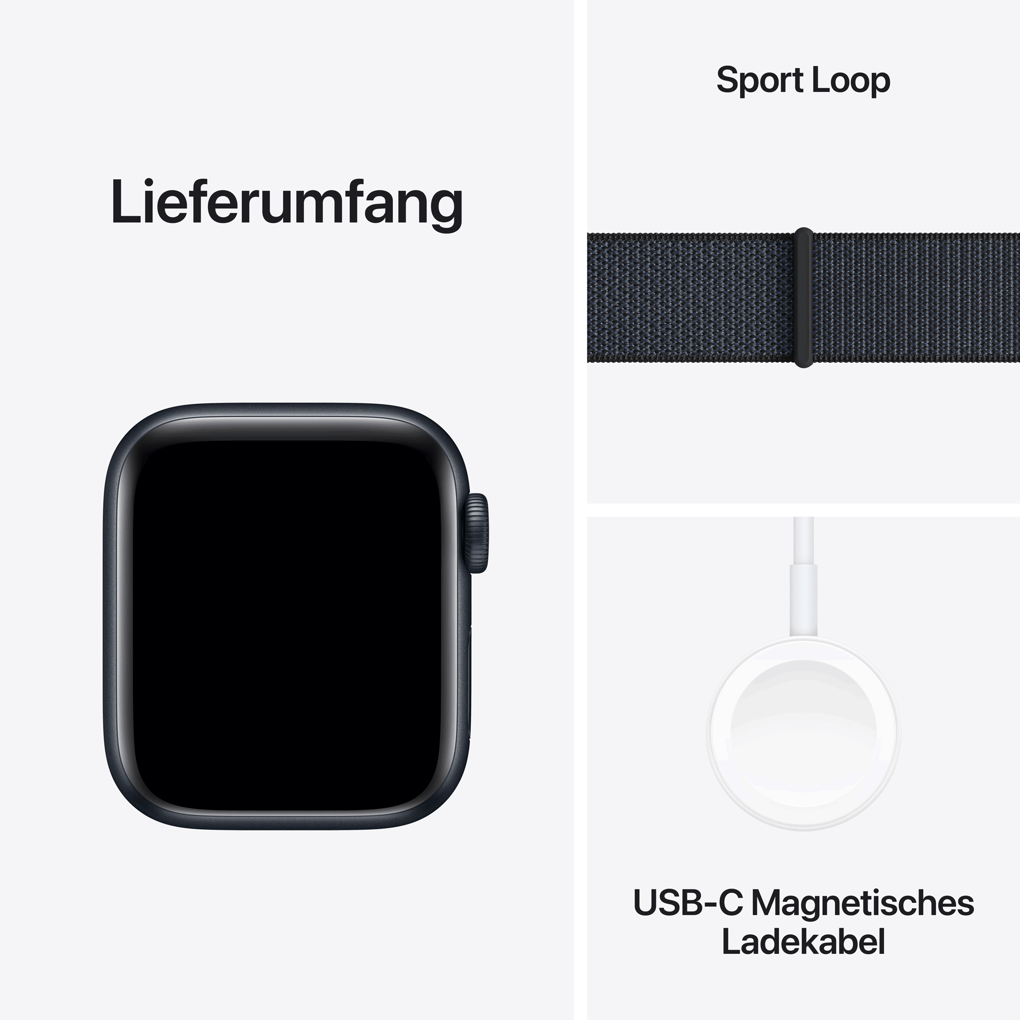 Купить Apple Watch SE GPS 40mm Midnight Aluminium Case mit Ink Sport Band (MXEA3QF/A) в магазине wardena.ru