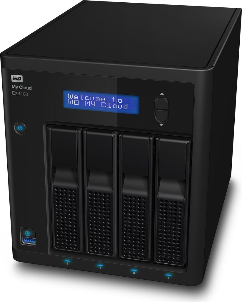 Купить WD My Cloud EX4100 WDBWZE0320KBK - NAS-Server - 4 Schächte - 32TB - HDD 8TB x 4 - RAID 0, 1, 5, 10, JBOD, 5 Hot Spare - Gigabit Ethernet - iSCSI (WDBWZE0320KBK-EESN) в магазине wardena.ru