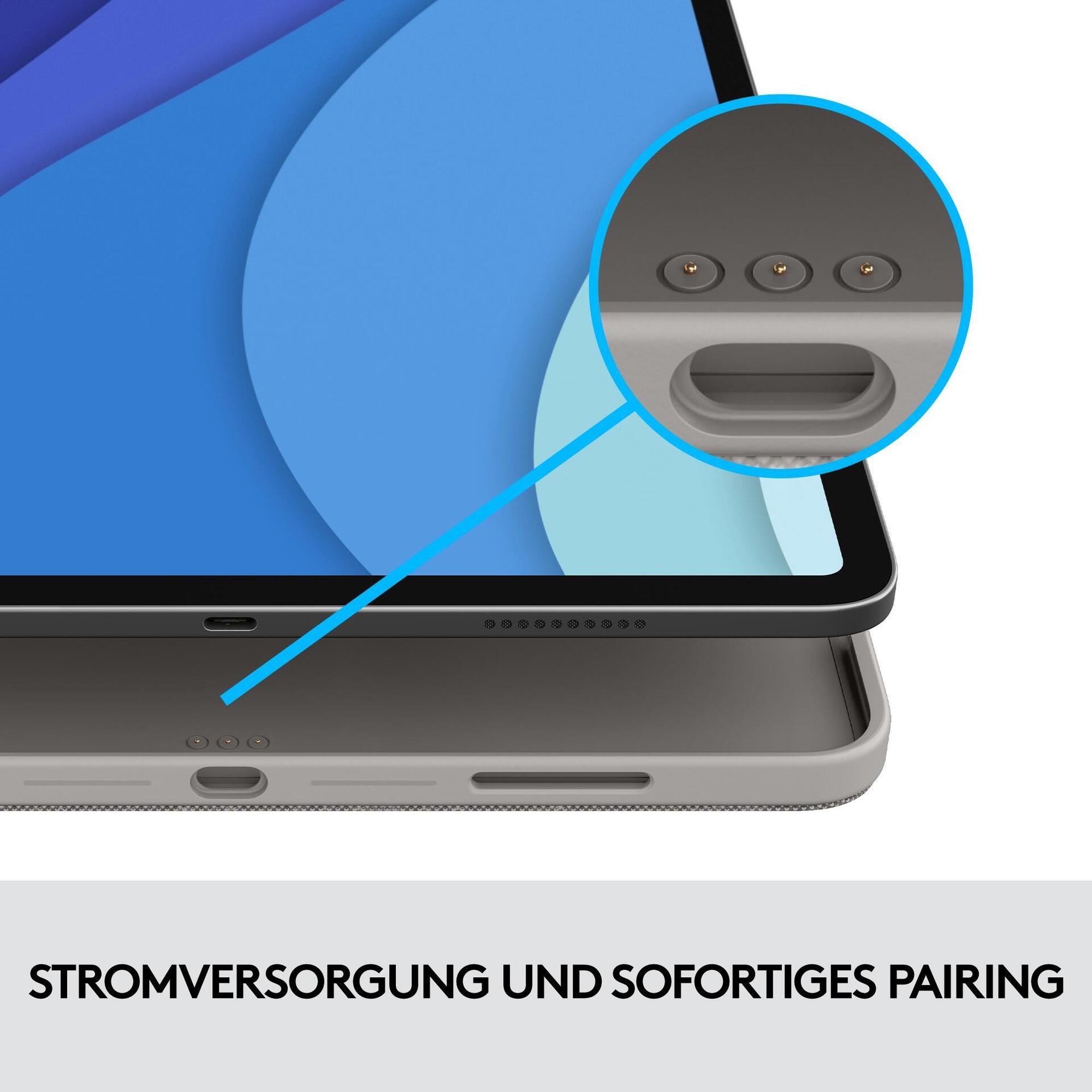 Купить Logitech Combo Touch - Tastatur und Foliohülle - mit Trackpad - hintergrundbeleuchtet - Apple Smart connector - QWERTZ - Schweiz - Sand - für Apple 12.9"  iPad Pro (5. Generation) (920-010217) в магазине wardena.ru