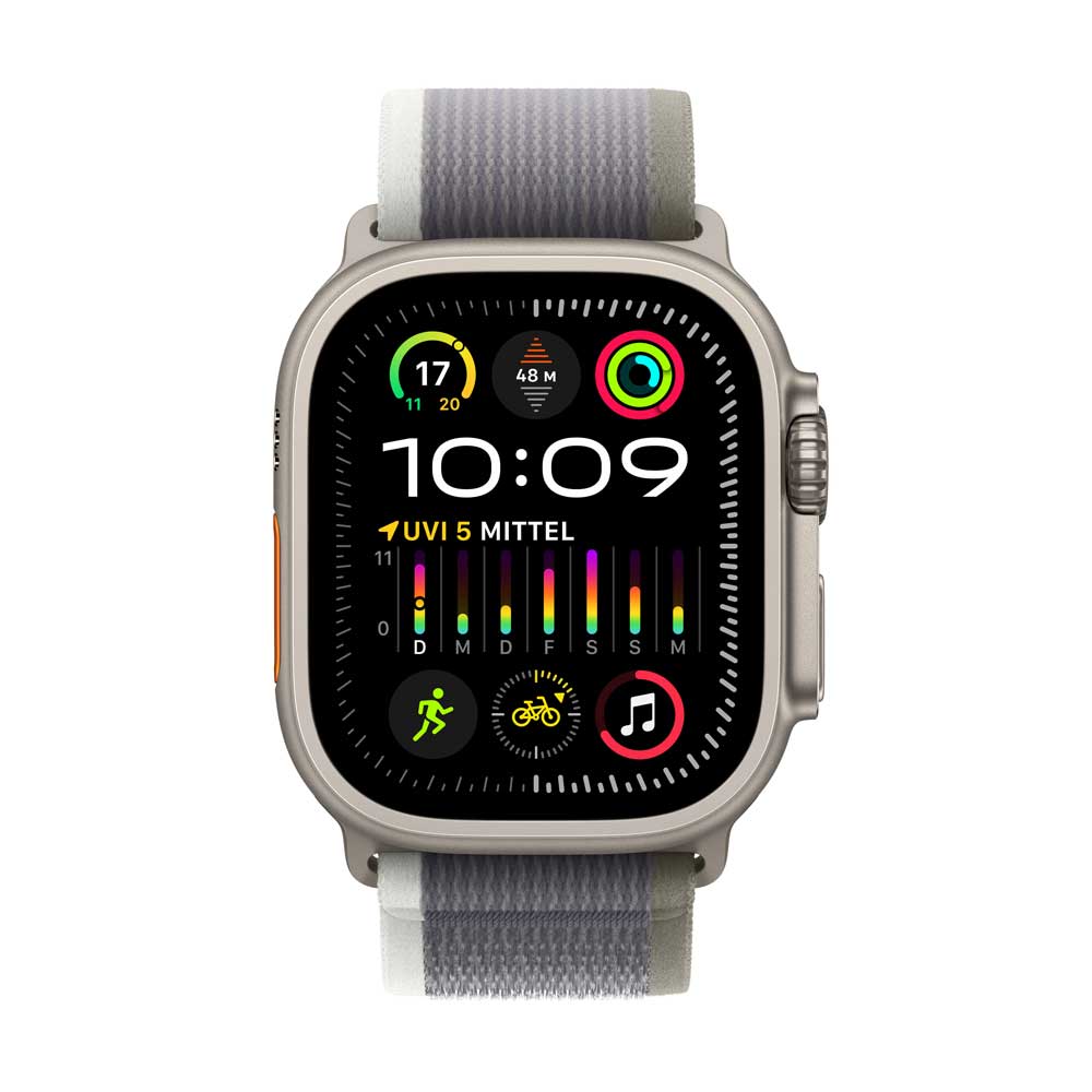 Купить AppleWatch Ultra 2 Titanium Cellular 49mm (Trail Loop grün/grau) S/M (MRF33FD/A) в магазине wardena.ru