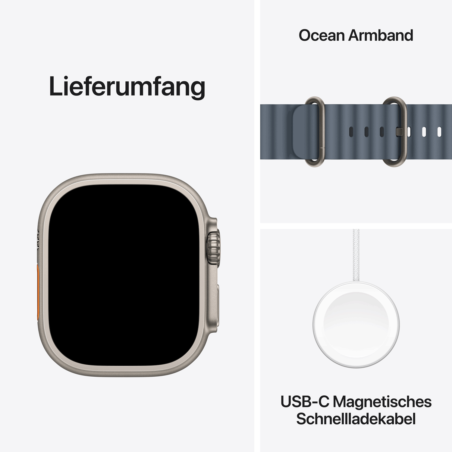 Купить Apple Watch Ultra 3 Titanium Cellular 49mm Natur (Ocean Armband maritimblau) (MEWH4QF/A) в магазине wardena.ru