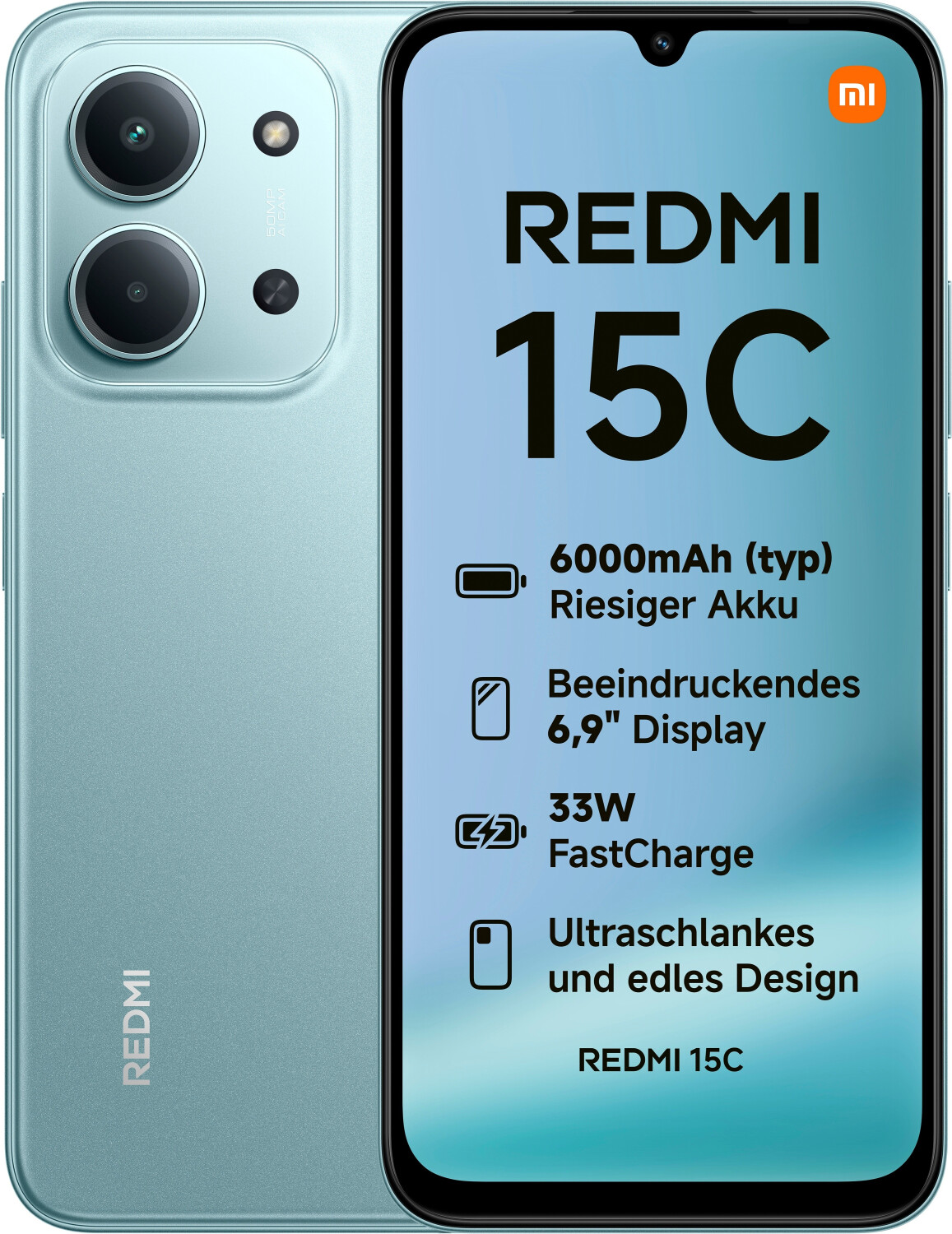 Купить Xiaomi Redmi 15C 5G Dual Sim 4GB RAM 128GB - Mint Green [Energieklasse A] (MZB0LITEU) в магазине wardena.ru
