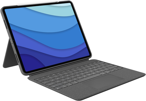 Купить Logitech Combo Touch - Tastatur und Foliohülle - mit Trackpad - hintergrundbeleuchtet - Apple Smart connector - QWERTY - US International - Oxford Gray - für Apple 12.9"  iPad Pro (5. Generation) (920-010257) в магазине wardena.ru