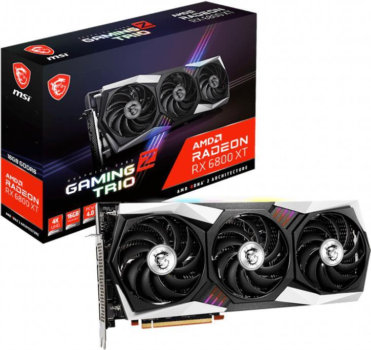 Купить MSI Radeon RX 6800 XT GAMING Z TRIO 16G - Grafikkarten - Radeon RX 6800 XT - 16GB GDDR6 - PCIe 4,0 - HDMI, 3 x DisplayPort (V395-013R) в магазине wardena.ru