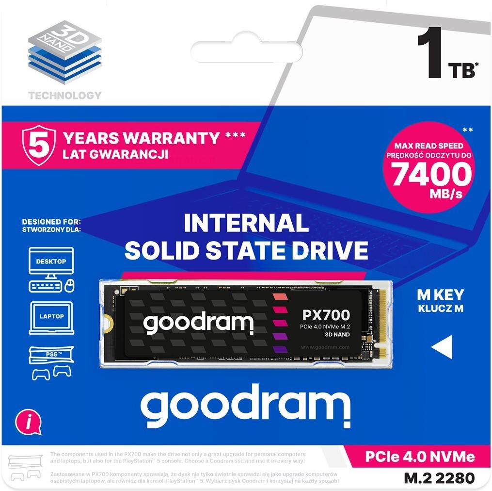 Купить Goodram PX700 SSD SSDPR-PX700-01T-80 Internes Solid State Drive M.2 1,02 TB PCI Express 4.0 3D NAND NVMe (SSDPR-PX700-01T-80) в магазине wardena.ru