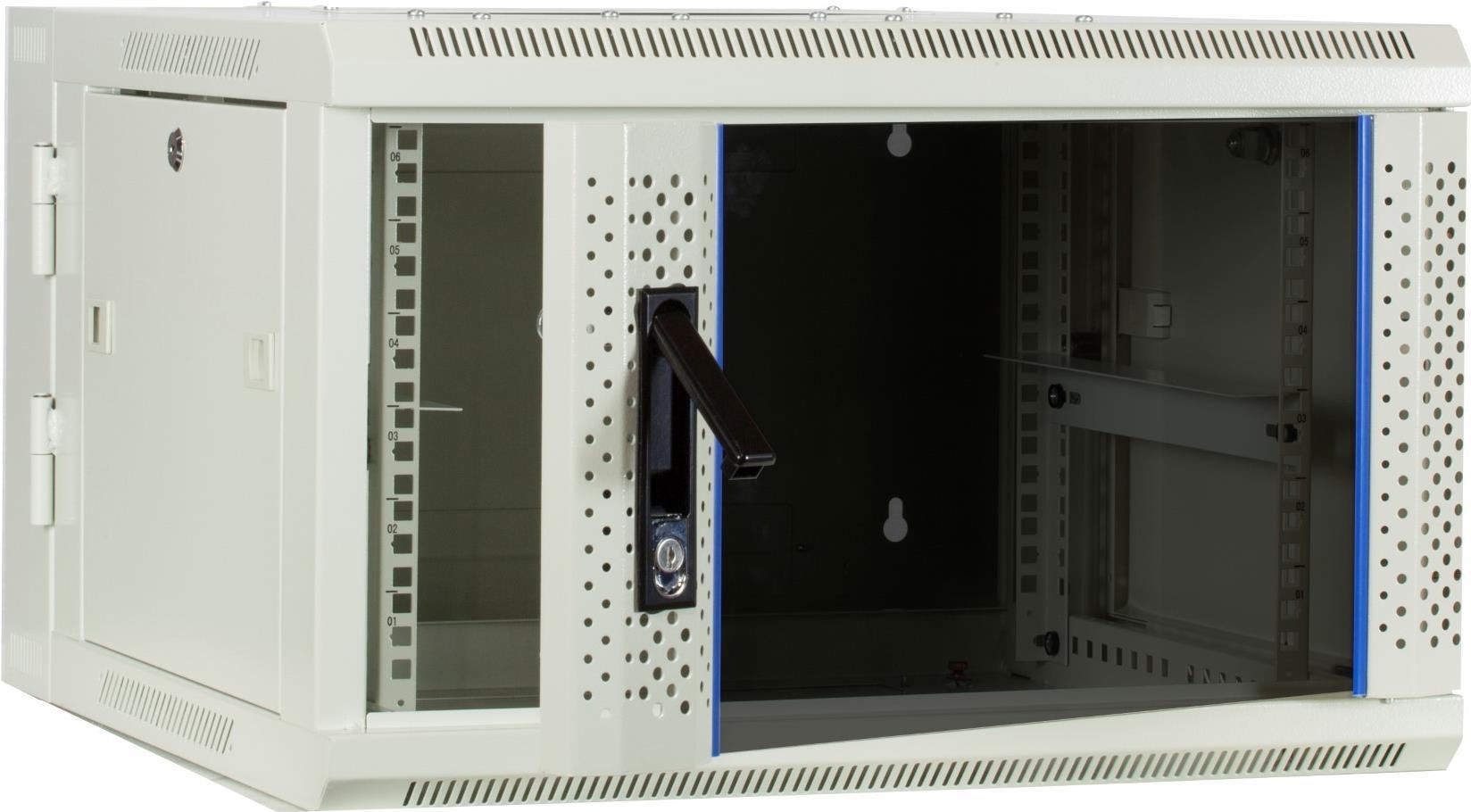 Купить 6 HE Serverschrank, wendbares Wandgehäuse mit Glastür, Weiß (BxTxH) 600 x 600 x 368mm (DS6606W-DOUBLE) в магазине wardena.ru