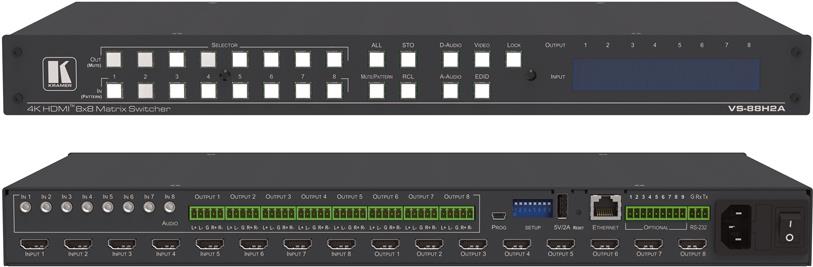 Купить Kramer Electronics VS-88H2A - HDMI - Schwarz - 4K Ultra HD - 100 - 240 V - Type F (CEE 7/4) - 436,4 mm (20-08800230) в магазине wardena.ru