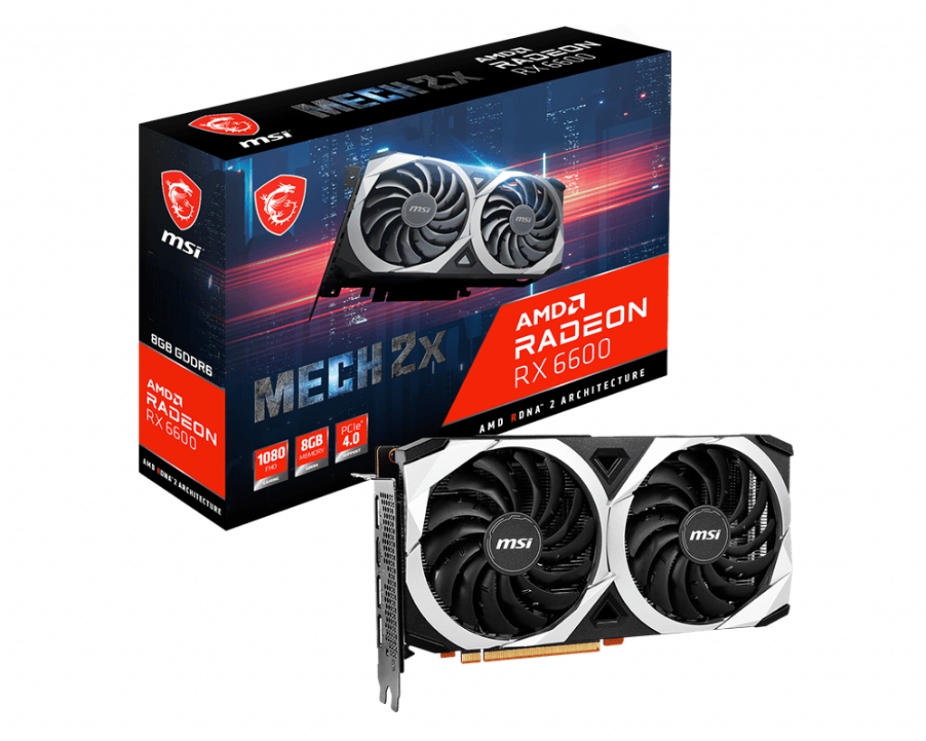 Купить MSI Radeon RX 6600 MECH 2X 8G - Grafikkarten - Radeon RX 6600 - 8GB GDDR6 - PCIe 4,0 x8 - HDMI, 3 x DisplayPort (V502-035R) в магазине wardena.ru