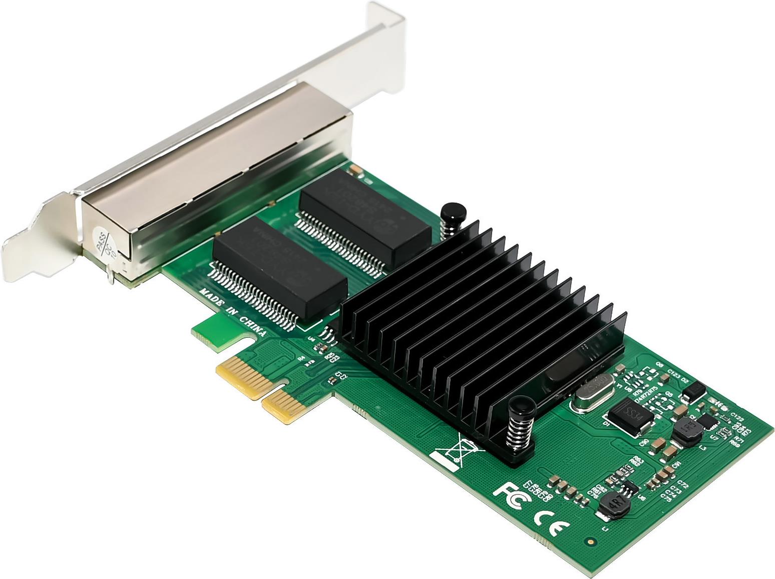Купить InLine Quad Gigabit Netzwerkkarte 4x RJ45 1 Gb/s PCIe x1 (51127D) в магазине wardena.ru