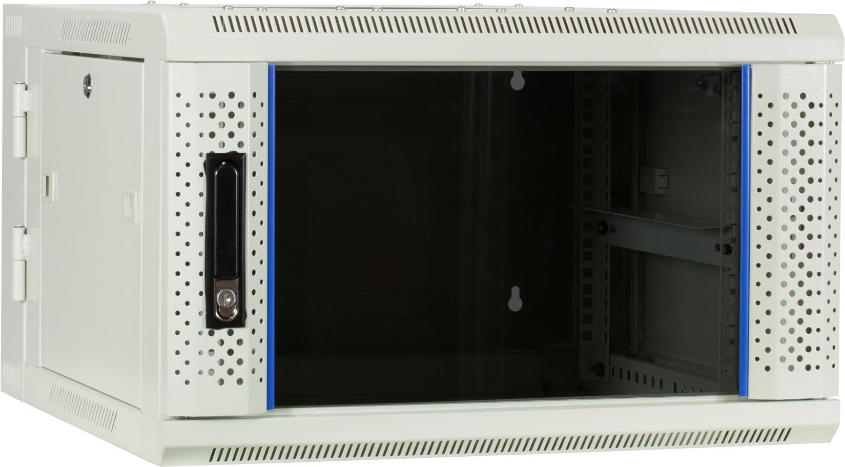 Купить 6 HE Serverschrank, wendbares Wandgehäuse mit Glastür, Weiß (BxTxH) 600 x 600 x 368mm (DS6606W-DOUBLE) в магазине wardena.ru