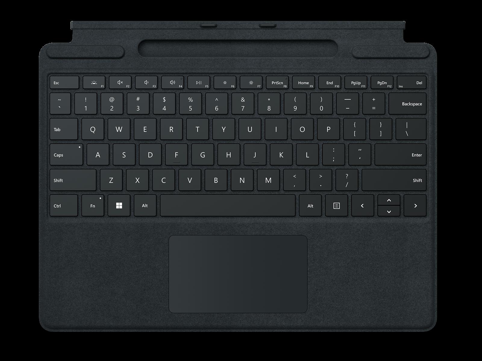 Купить Microsoft Surface Pro Signature Keyboard - Tastatur - mit Touchpad, Beschleunigungsmesser, Surface Slim Pen 2 Ablage- und Ladeschale - AZERTY - Französisch - Schwarz - kommerziell - für Surface Pro 8, Pro X (8XB-00004) в магазине wardena.ru
