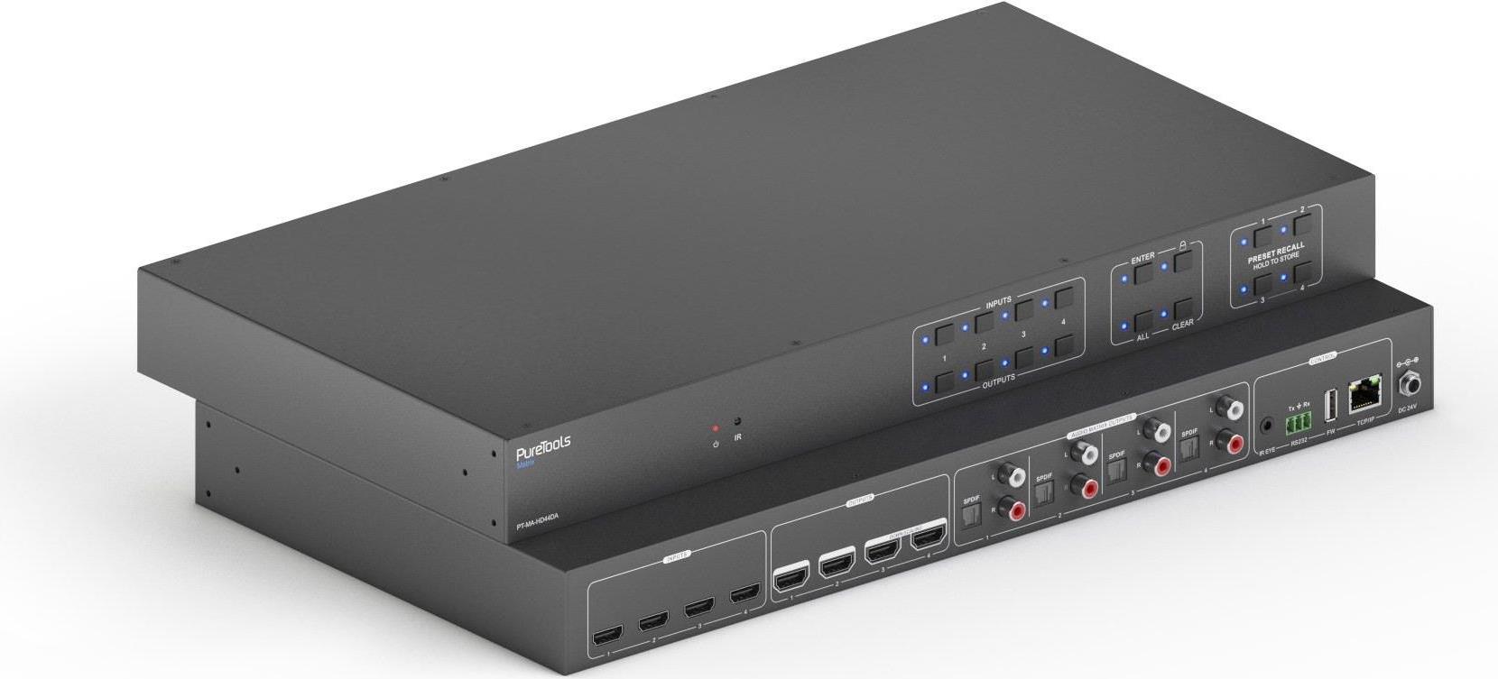 Купить PureLink PureTools PT-MA-HD44DA - 4x4 Matrix Switcher / Scaler / Audio Disembedder в магазине wardena.ru