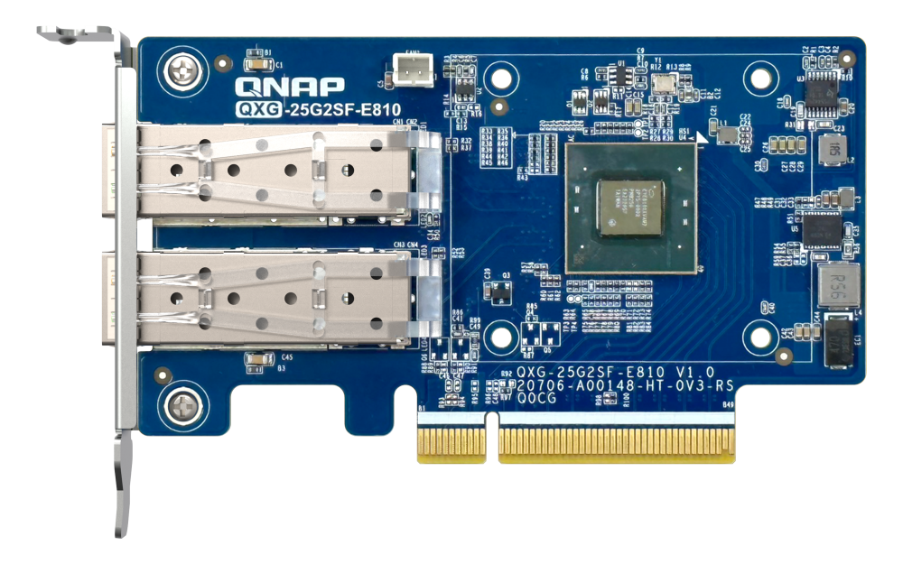 Купить QNAP QXG-25G2SF-E810. Eingebaut. Übertragungstechnik: Kabelgebunden, Hostschnittstelle: PCI Express, Schnittstelle: Faser. Maximale Datenübertragungsrate: 25000 Mbit/s. Produktfarbe: Grün (QXG-25G2SF-E810) в магазине wardena.ru