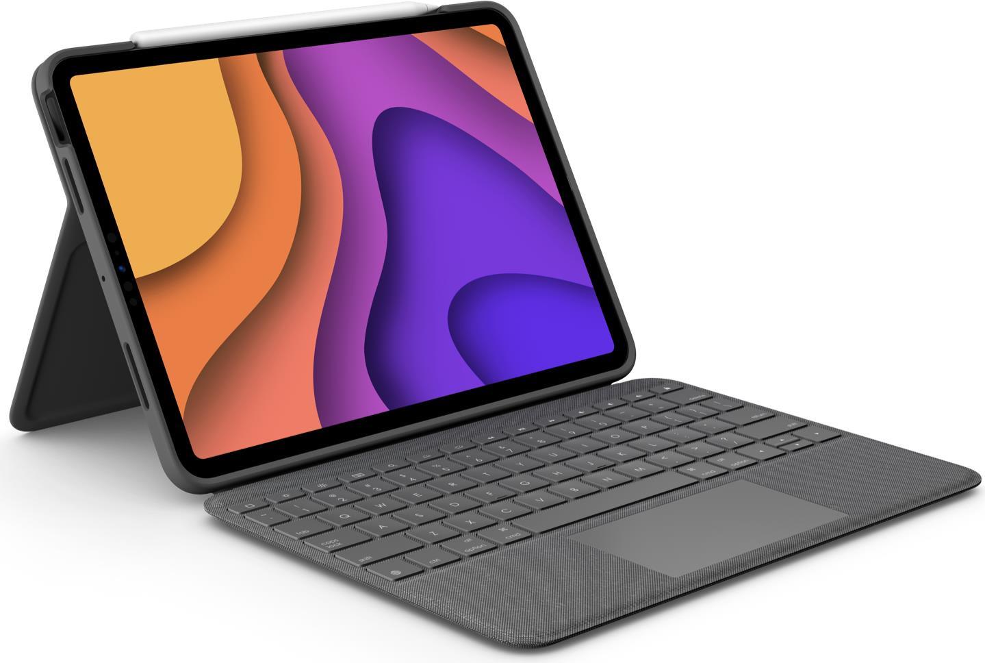Купить Logitech Folio Touch - Tastatur und Foliohülle - mit Trackpad - hinterleuchtet - Apple Smart connector - Oxford Gray - US - für Apple 10.9" iPad Air (4. Generation) (920-010121) в магазине wardena.ru