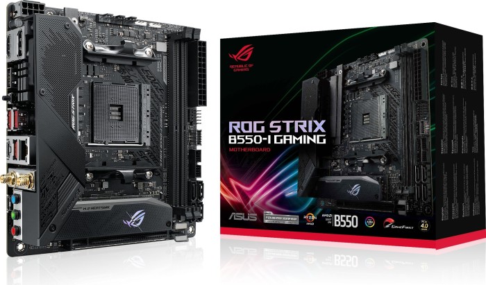 Купить ASUS ROG STRIX B550-I GAMING - Motherboard - Mini-ITX - Socket AM4 - AMD B550 Chipsatz - USB-C, USB-C Gen2, USB-C Gen1, USB 3.2 Gen 1, USB 3.2 Gen 2 - 2.5 Gigabit LAN, Wi-Fi 6, Bluetooth - Onboard-Grafik (CPU erforderlic (90MB14L0-M0EAY0) в магазине wardena.ru