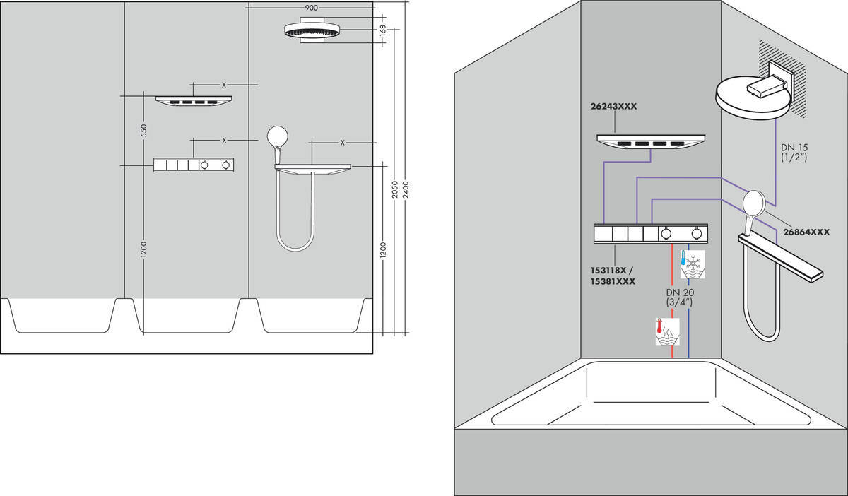 Купить Hansgrohe Rainfinity Верхний душ 250 1jet EcoSmart с настенным креплением белый матовый 26227700 в магазине wardena.ru