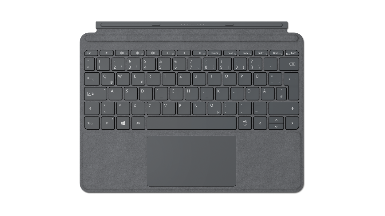 Купить Microsoft Surface Go Type Cover - Tastatur - mit Trackpad, Beschleunigungsmesser - hinterleuchtet - Deutsch - Light Charcoal - kommerziell - für Surface Go, Go 2 (KCT-00105) в магазине wardena.ru