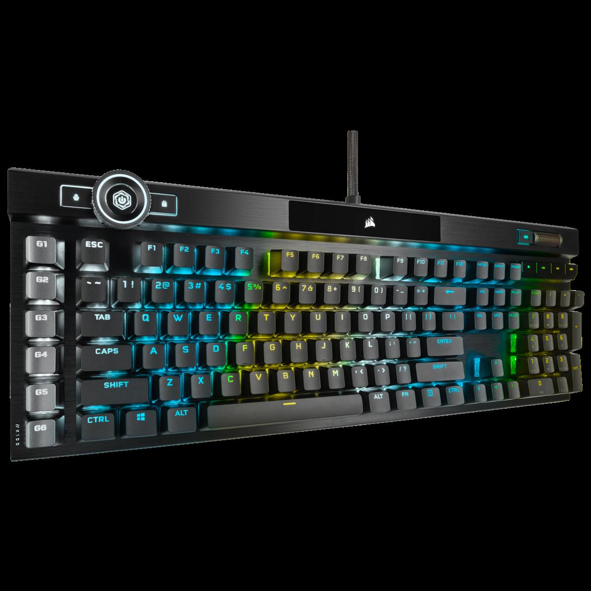 Купить CORSAIR Gaming K100 RGB - Tastatur - Hintergrundbeleuchtung - USB - Deutsch - Tastenschalter: CORSAIR OPX RGB - Aluminium schwarz eloxiert (gebürstet) (CH-912A01A-DE) в магазине wardena.ru