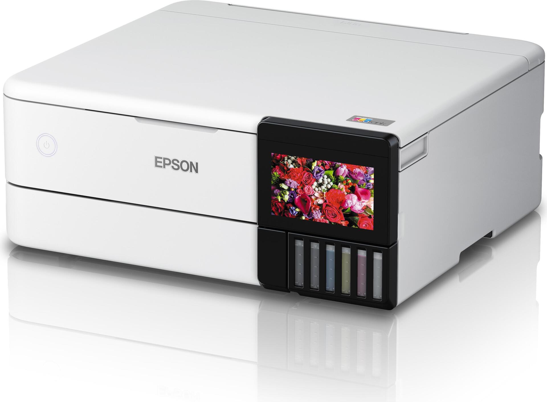 Купить Epson EcoTank ET-8500 - Multifunktionsdrucker - Farbe - Tintenstrahl - refillable - A4/Letter (Medien) - bis zu 16 Seiten/Min. (Drucken) - USB, LAN, USB-Host, Wi-Fi(ac) - weiß (C11CJ20401) в магазине wardena.ru
