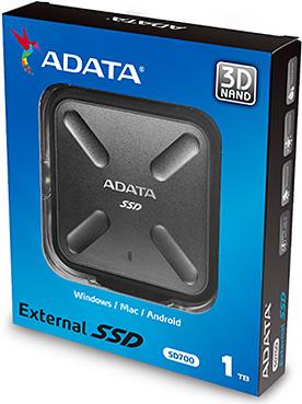 Купить ADATA Durable SD700 - SSD - 1 TB - extern (tragbar) - USB 3.1 Gen 1 - Schwarz (ASD700-1TU3-CBK) в магазине wardena.ru