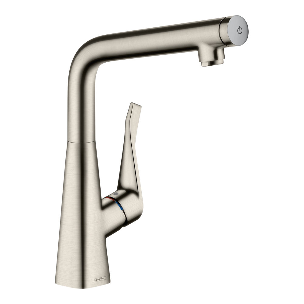 Купить Hansgrohe Metris Select M71 Кухонный смеситель однорычажный, 320, Eco, 1jet сталь 14785800 в магазине wardena.ru