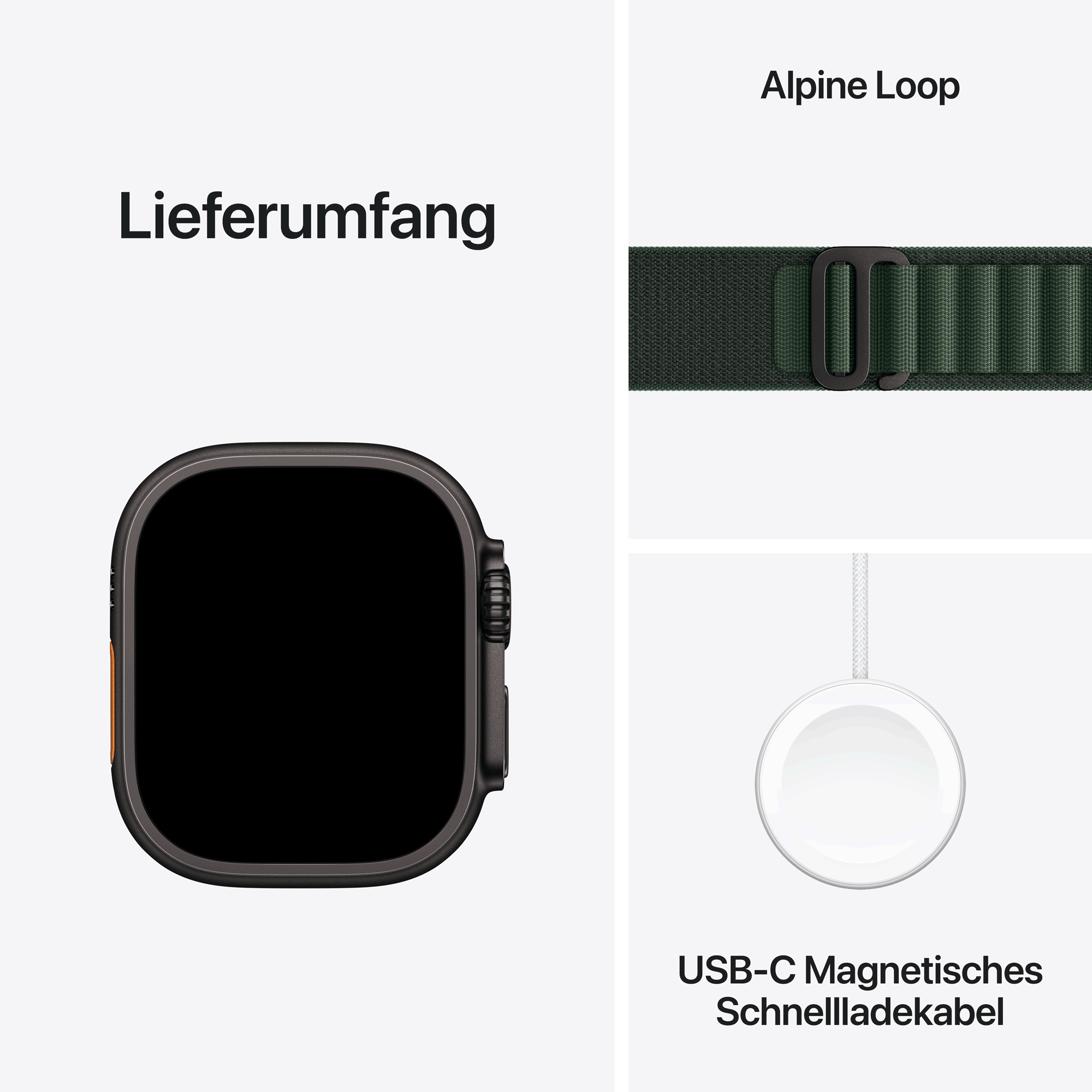 Купить Apple Watch Ultra 2 GPS + Cellular 49mm Black Titanium Case mit Dark Green Alpine Band - Large (MX4T3FD/A) в магазине wardena.ru