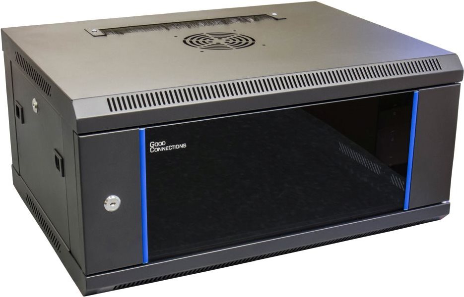 Купить 19" Wandgehäuse, 4HE, tiefschwarz (RAL9005) 600 x 450mm, fertig montiert, Good Connections® (GC-R0005) в магазине wardena.ru