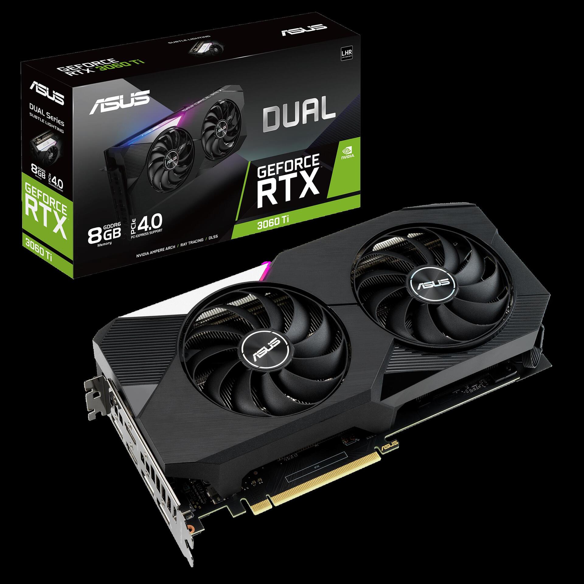 Купить ASUS DUAL-RTX3060TI-8G-V2 - Grafikkarten - GF RTX 3060 Ti - 8 GB GDDR6 - PCIe 4.0 x16 - 2 x HDMI, 3 x DisplayPort (90YV0G1K-M0NA00) в магазине wardena.ru