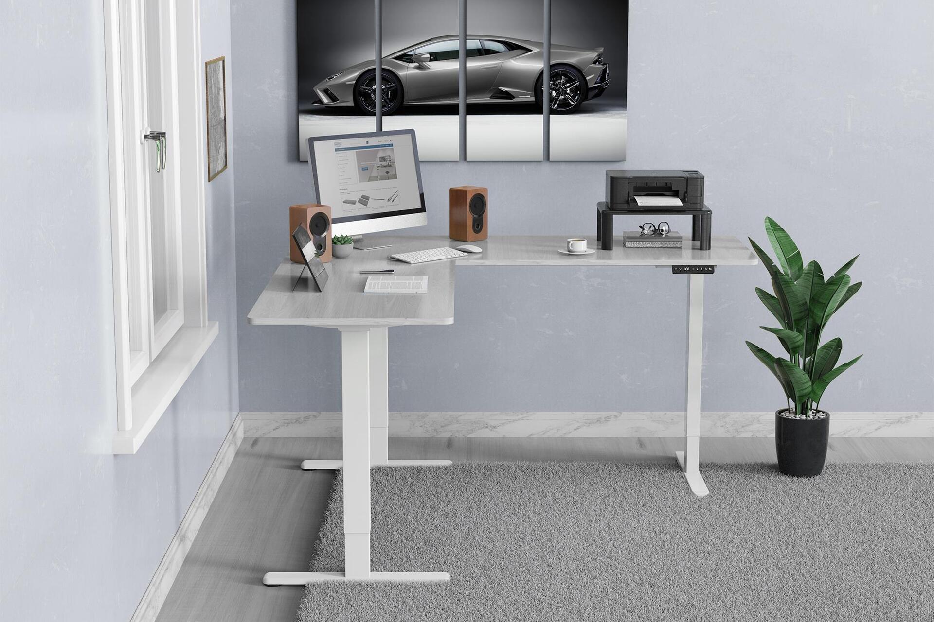 Купить Digitus Elektrisch höhenverstellbares Tischgestell - 90° L-Form - Triple-Motor - 2-Stufen - Weiß (DA-90453) в магазине wardena.ru